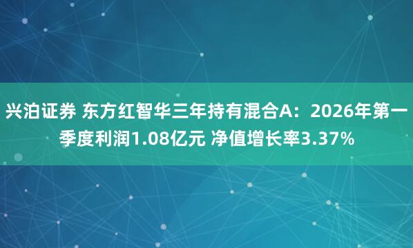 兴泊证券 东方红智华三年持有混合A：2026年第一季度利润1.08亿元 净值增长率3.37%