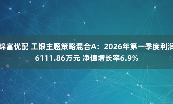 锦富优配 工银主题策略混合A：2026年第一季度利润6111.86万元 净值增长率6.9%
